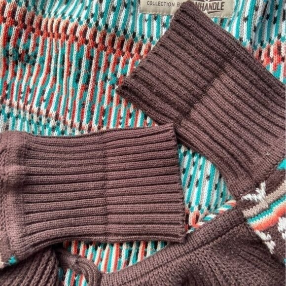 Powder River Outfitters Womens Ruffle Knit Cardigan Size L Brown Southwestern Pr - Picture 11 of 11